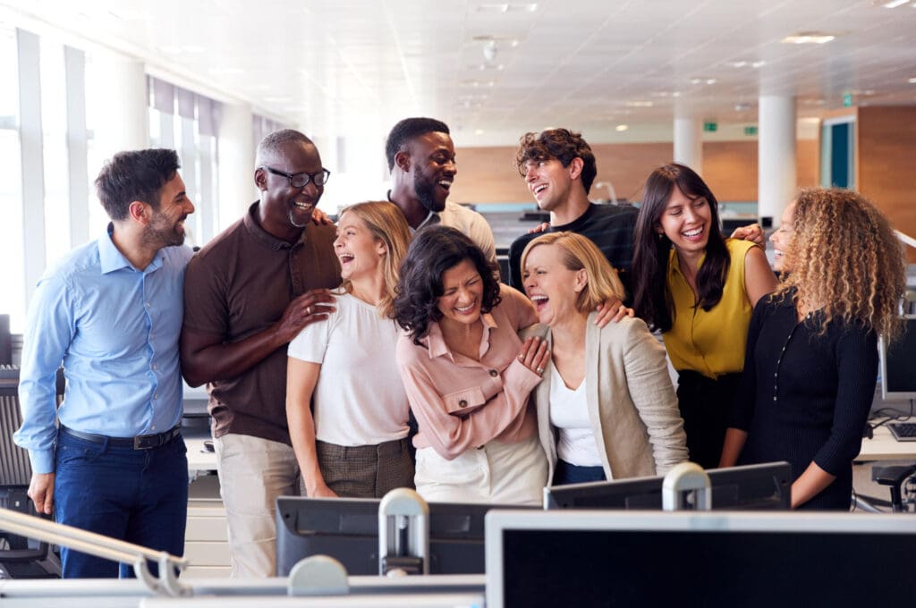 Happy work team